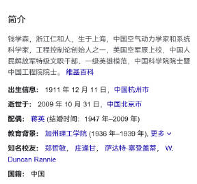 今天是钱学森的生日