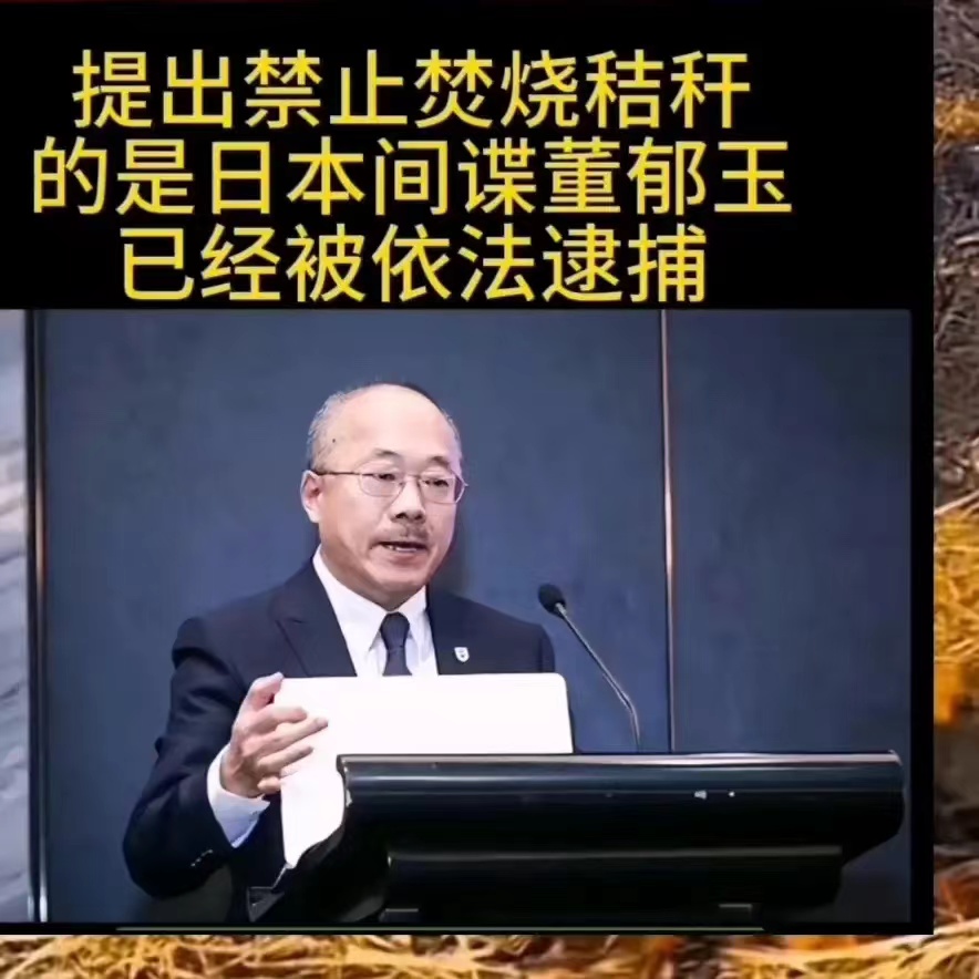 提出禁止焚烧秸秆的是日本间谍董郁玉，已经被依法逮捕。
光明日报评论部的副主任从事
