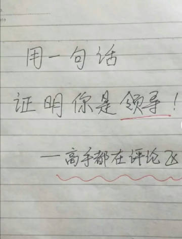 用一句话证明你是领导