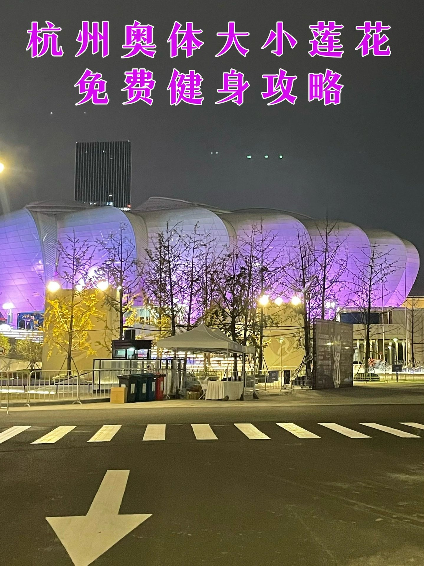 杭州奥体大小莲花亮灯啦💎附免费健身攻略