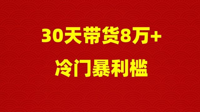 30天带货8万+，冷门暴利槛