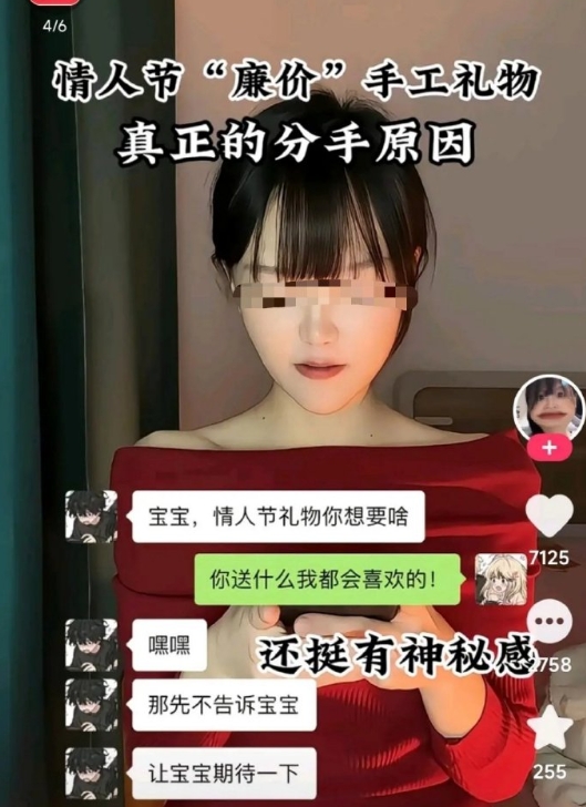 “情人节廉价手工礼物，真正的分手原因。” ​​​