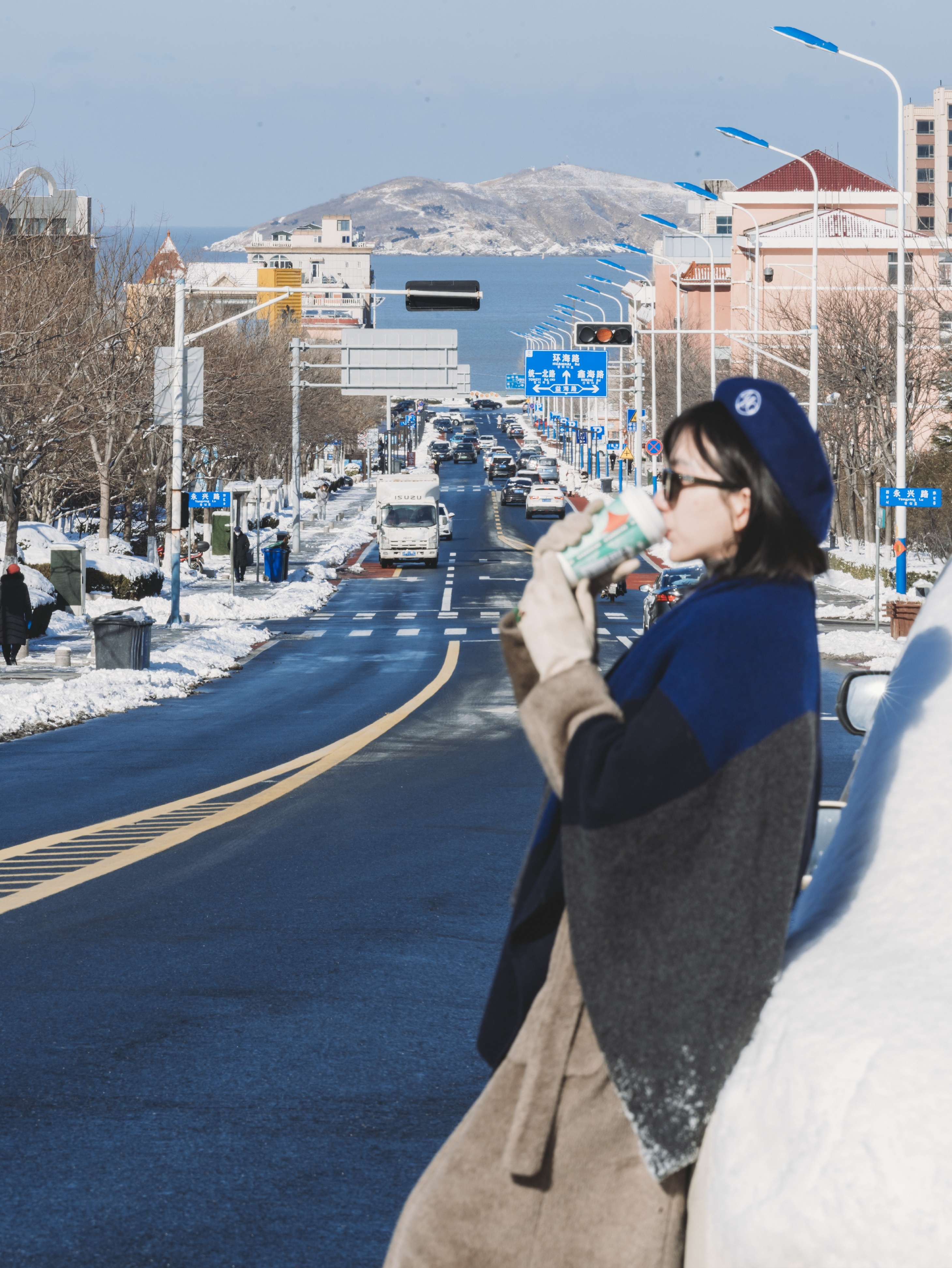 下雪，是海边城市的终极浪漫！