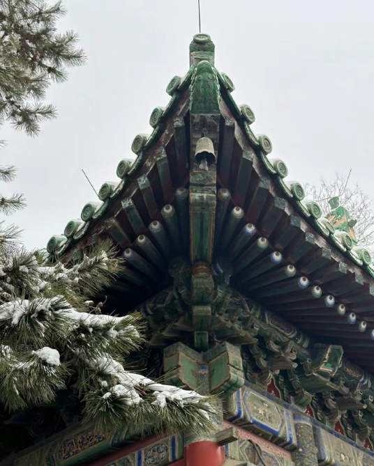 人生最好的状态：随心，随和，随缘。在北京广济寺赏雪净尘心，祝愿大家如意吉祥，一帆