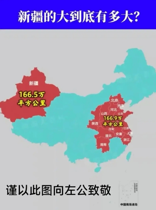 不知道新疆有多大的，这就是答案。 ​​​