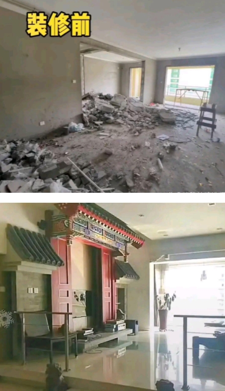 我同事的亲戚花费了20多万，将家里装修成了这种风格，我至今仍然难以确定这究竟是一