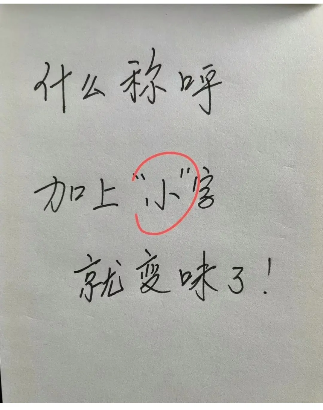 友友们，什么字加上“小”字就变味了