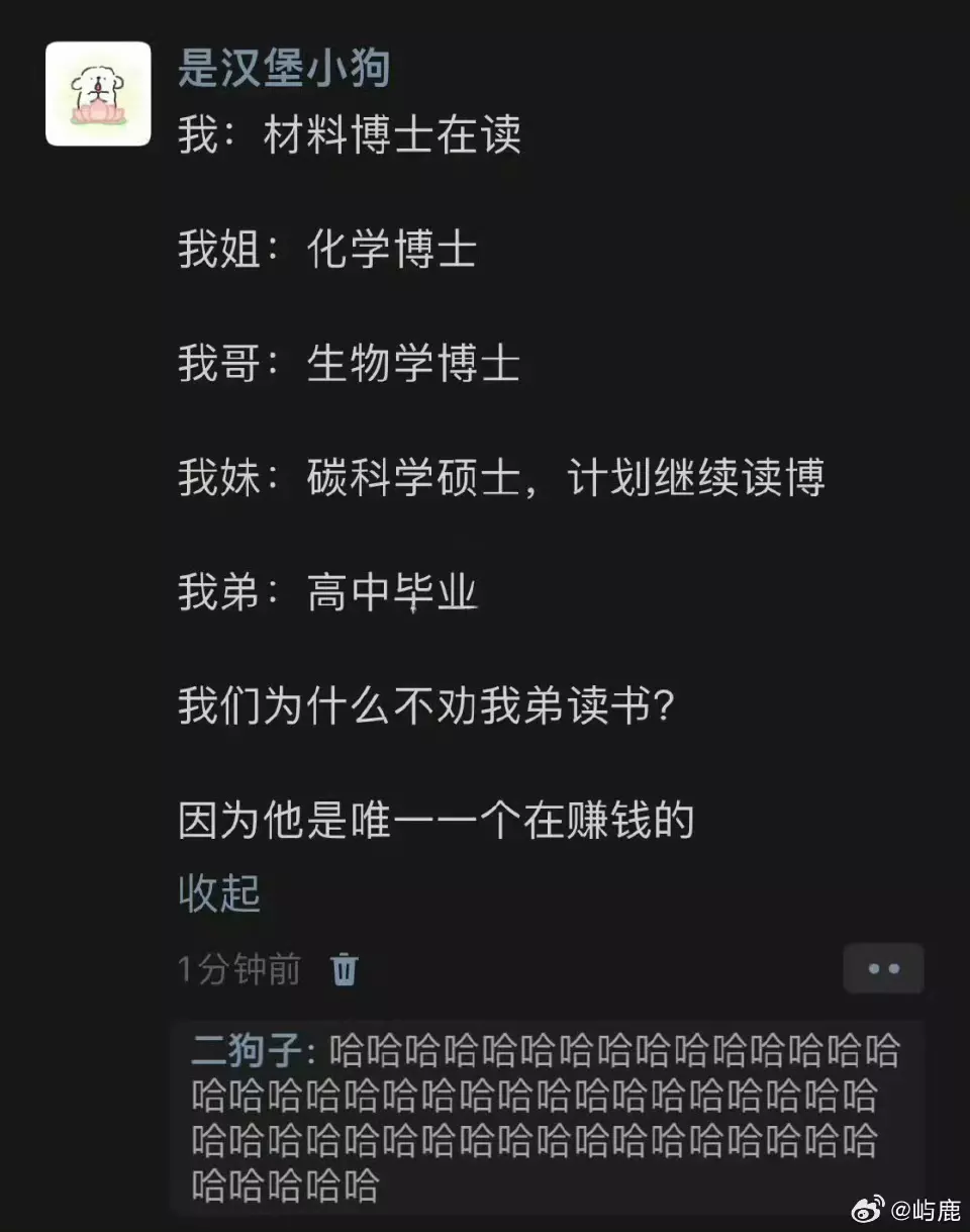 因为他是唯一一个在赚钱的 ​