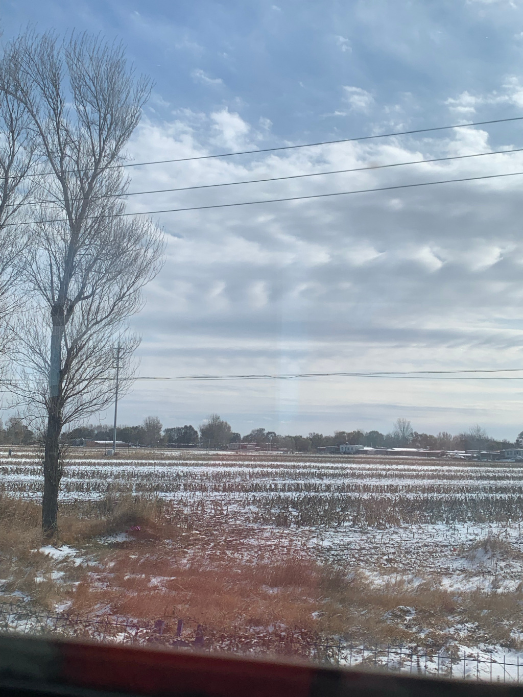 大雪覆盖的庄稼地，是北方独有的画面
此刻听歌赏雪也成为一种乐趣 ​