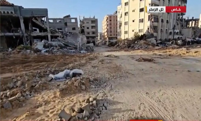 半岛电视台记者称，以色列推土机开枪并碾压了即将分娩的孕妇，当时她们正举着白旗，试