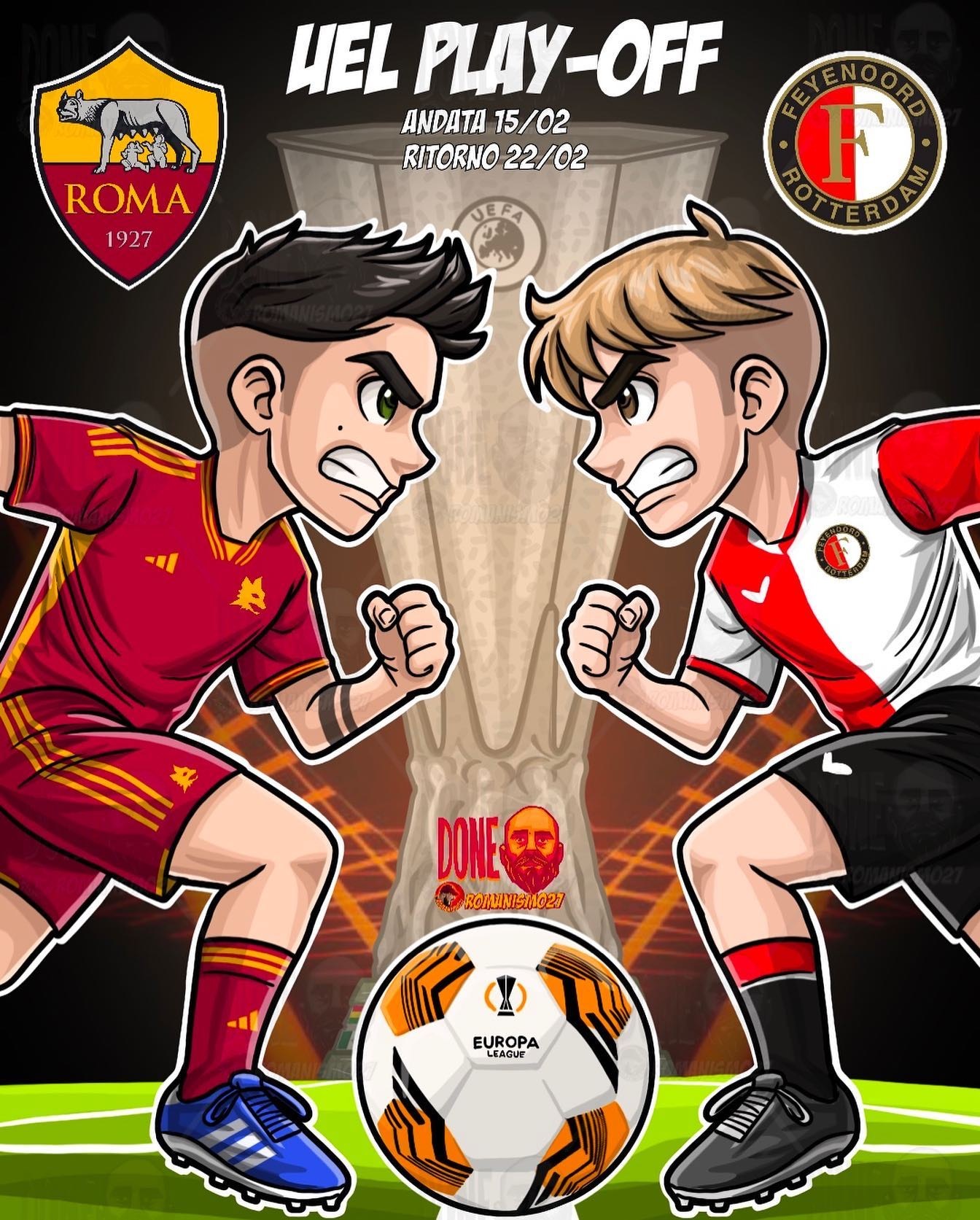 欧联杯附加赛淘汰赛抽签，真的是一点都没有新意啊，就是走个过场，欧足联还是给罗马抽