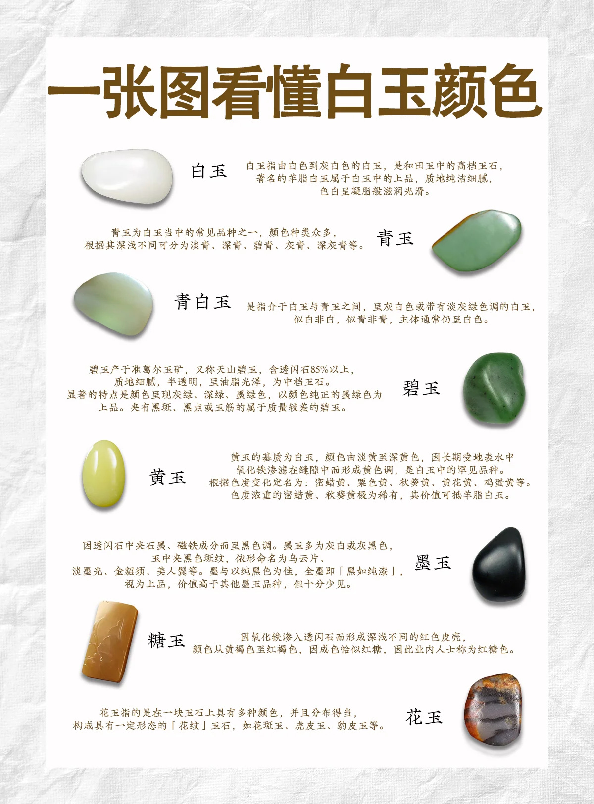 一张图看懂✨和田白玉🌟的🆕颜色🆕
