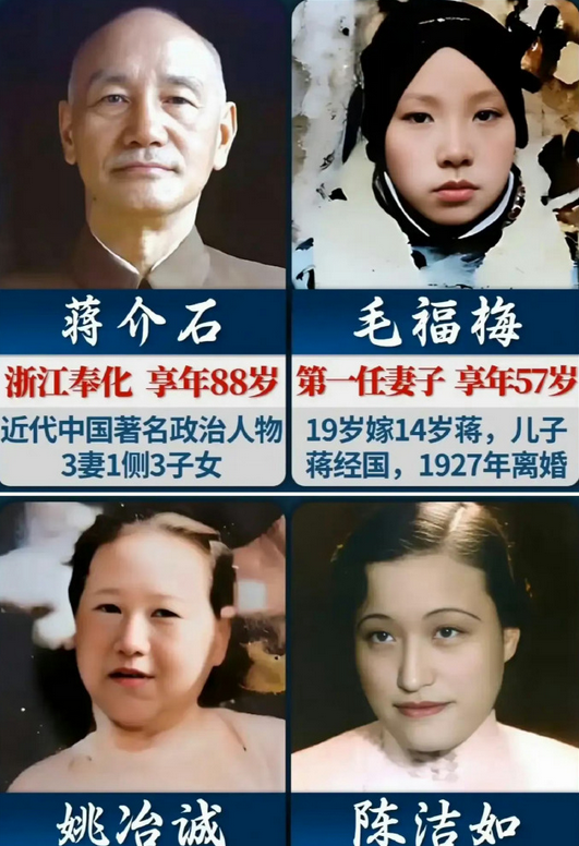 蒋介石的四位夫人中，我觉得陈洁如最美丽，最温文而优雅，没有感受到宋美龄的魅力。 