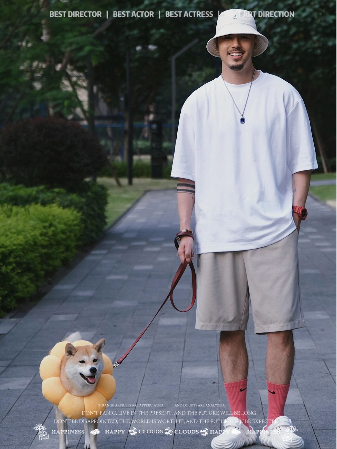 男生夏季松弛感白T穿搭