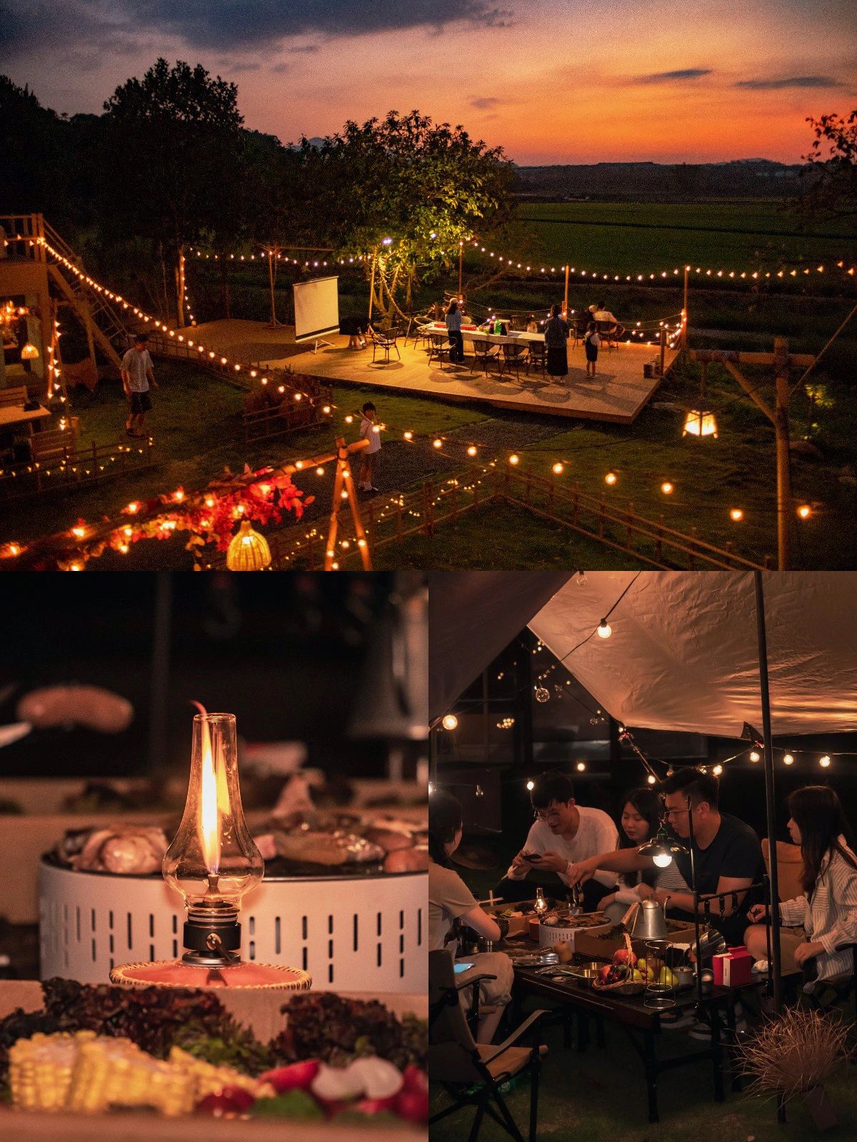 广州居然有露营烤肉户外Ktv➕露天电影