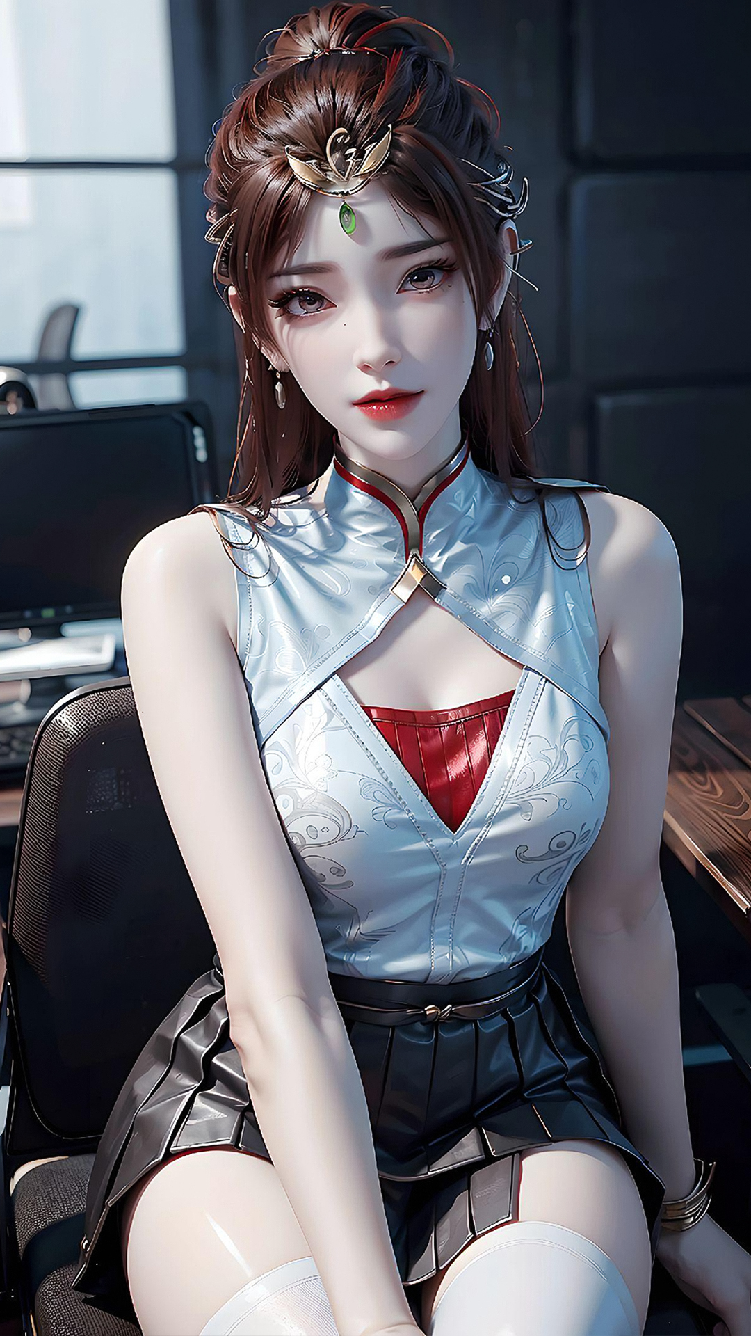 国漫女神｜《完美世界》红凰AI高清手机壁纸：拥有赤凰宝术，上界赤凰宫的贵女！