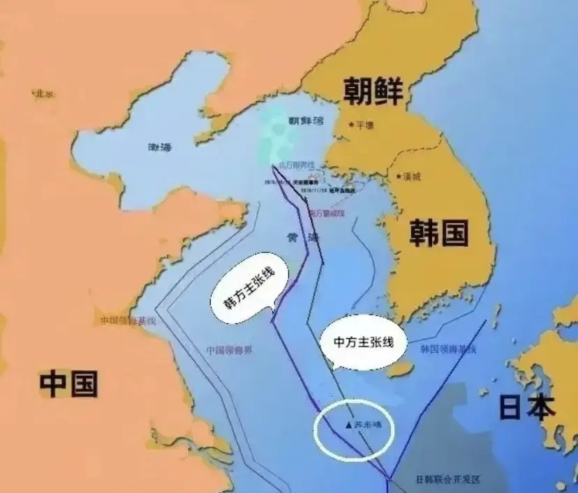 中国🇨🇳韩国🇰🇷双方的黄海划界方案 ​

