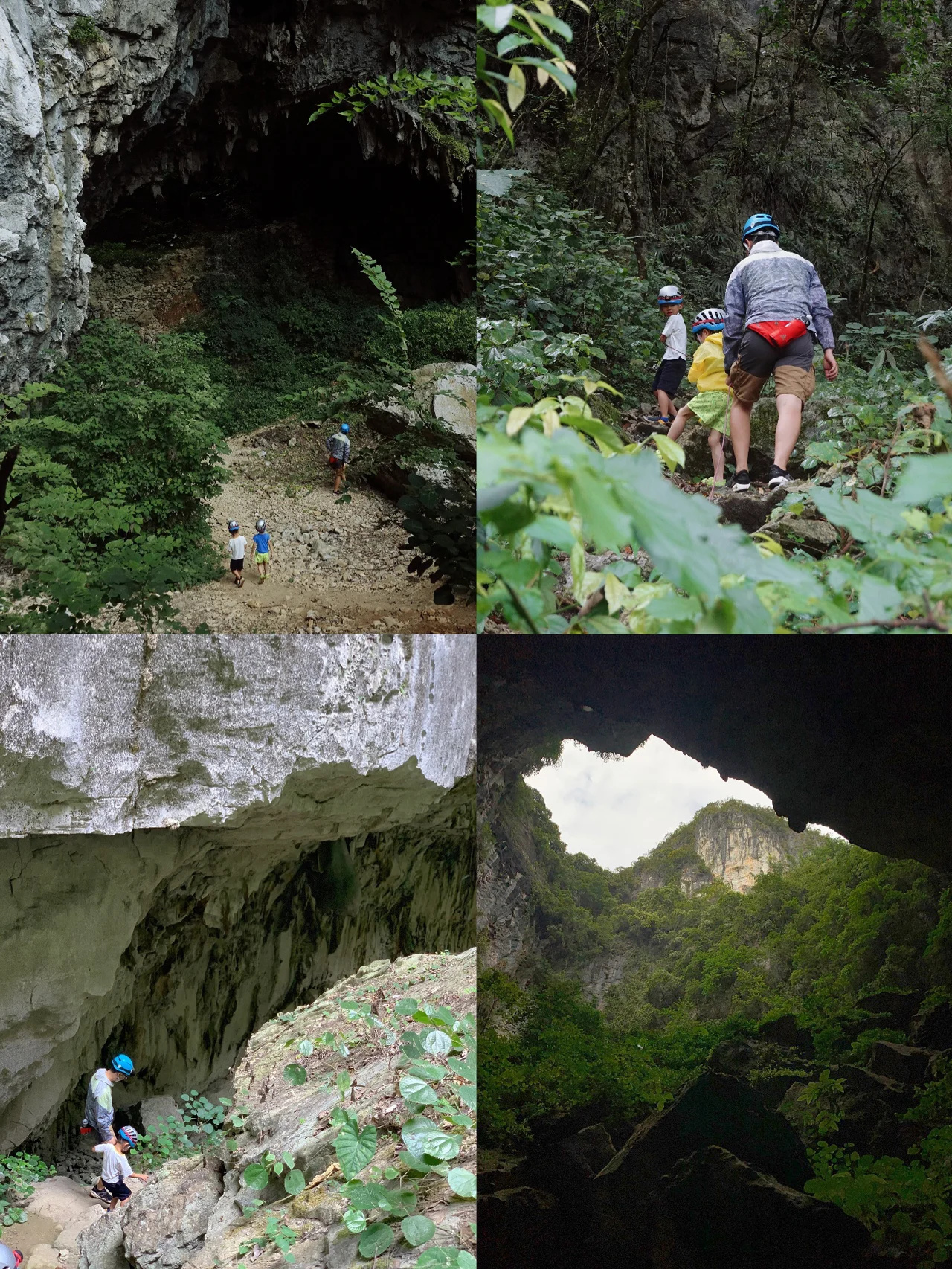 阳朔亲子｜攀岩探洞爬天坑，溯溪骑行爬瀑布