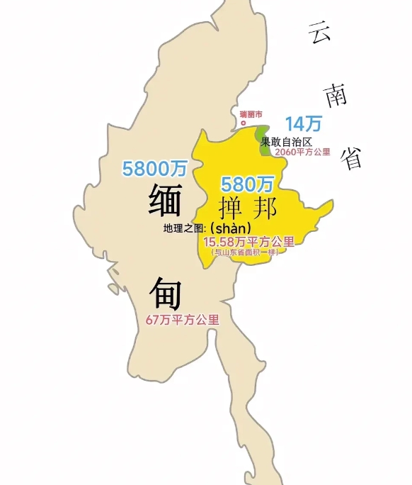 缅甸，一点都不小，其实是很大的！67万平方公里，相当于7个江苏省这么大！而且是热