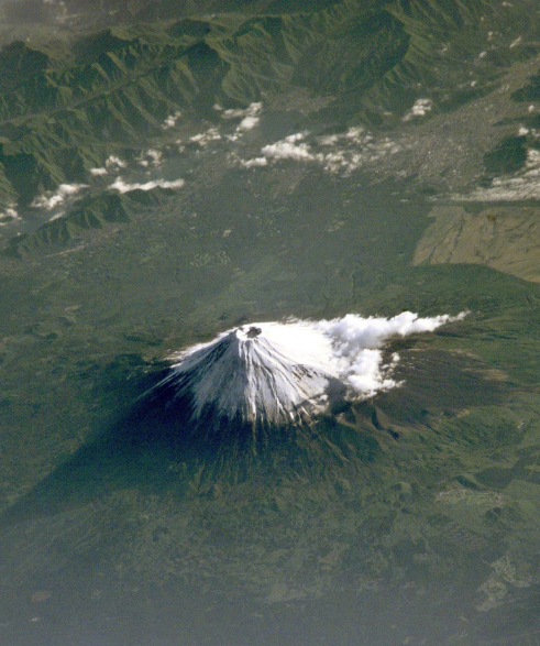 从空间站看到的富士山