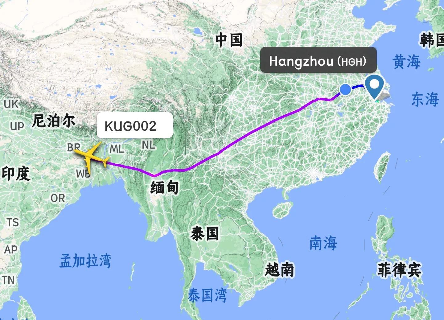 科威特王储乘坐的政府专机，也已经离开杭州了，上午10点33分，飞机从杭州萧山国际
