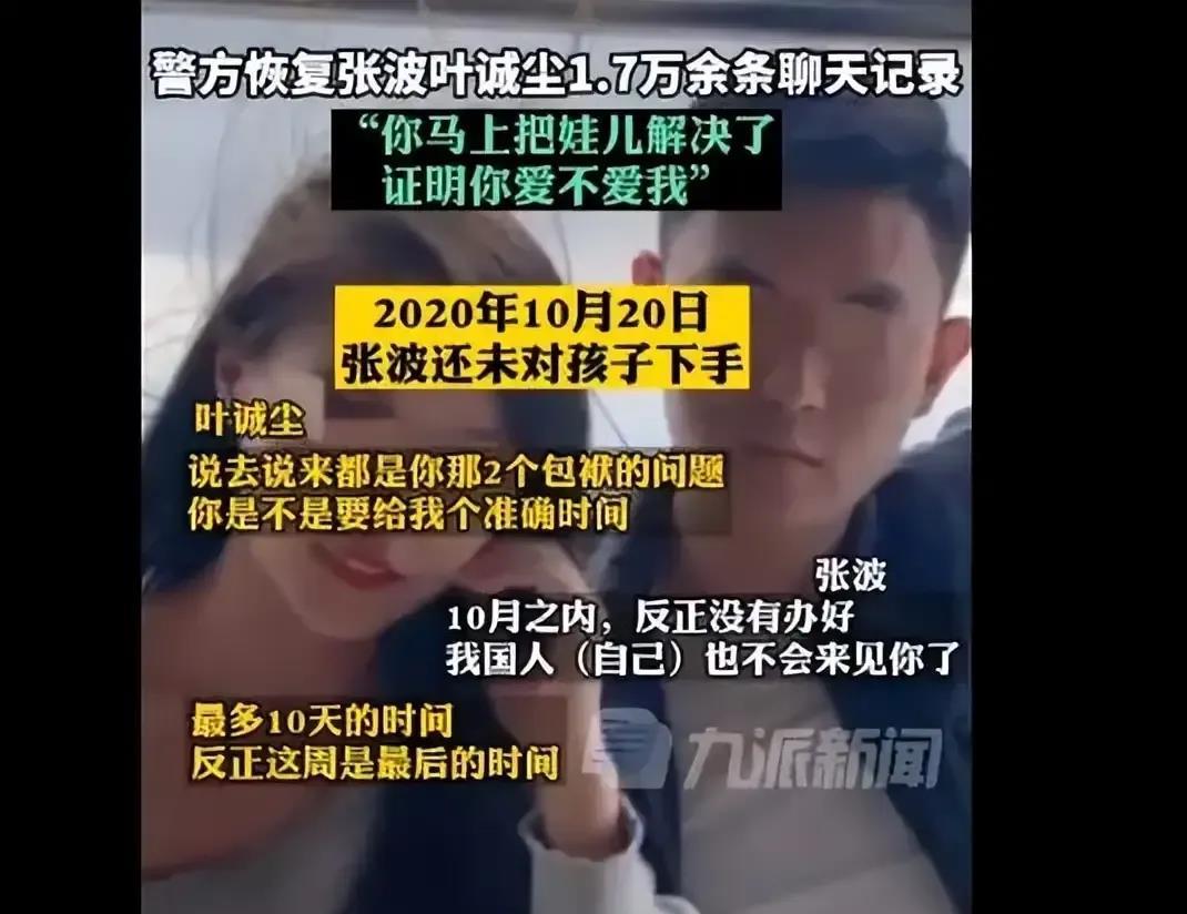 看了张波、叶城尘的聊天记录，前半部分好像都是叶城尘在怂恿张波杀子，张波不忍，俩人