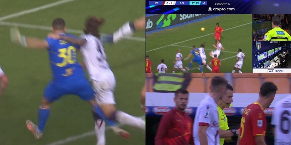 【意甲门将又制造进球】在意甲莱切1-1战平博洛尼亚的比赛中，再次上演了门将压哨制