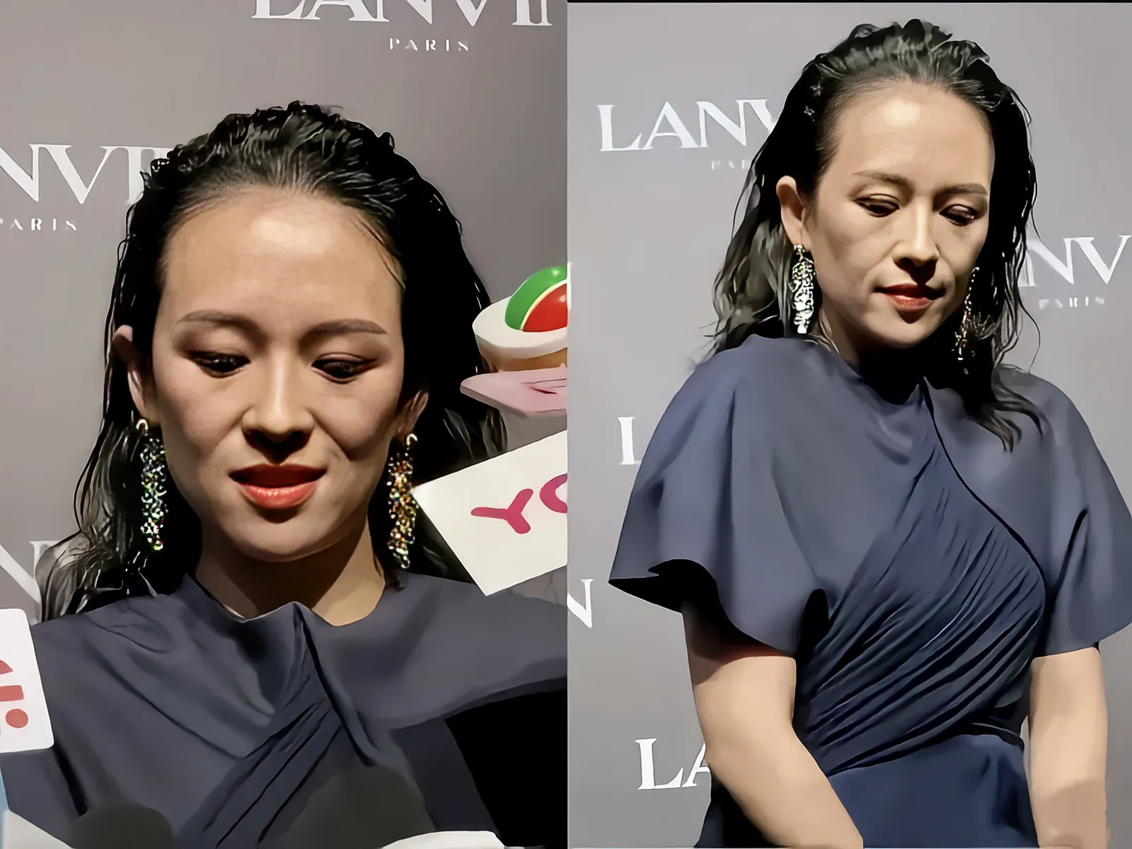 没有滤镜的章子怡脸垮了，快50岁了已经生过两个孩子，年龄也大了，气质已经不复存在