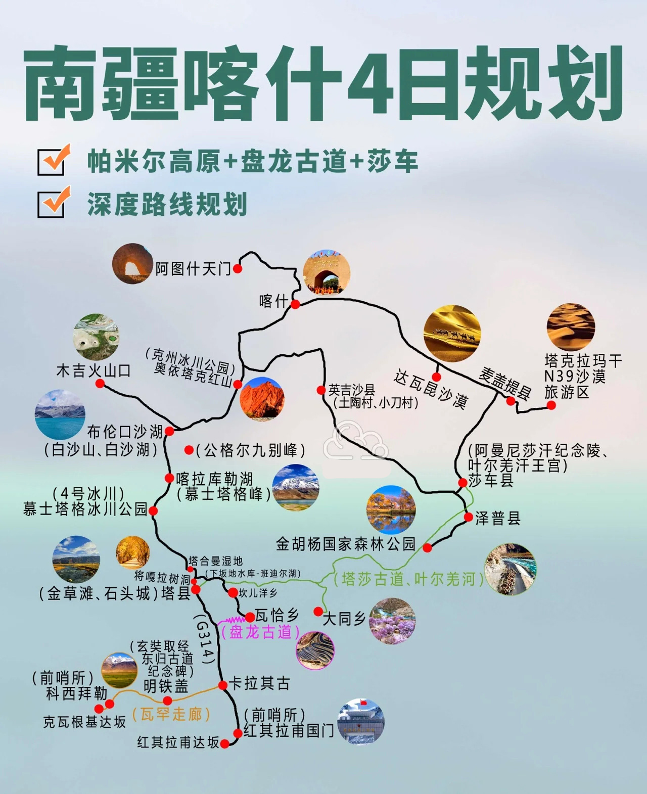喀什4日攻略+盘龙古道+帕米尔高原+莎车