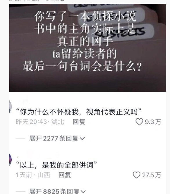 悬疑小说看到最后发现小说作者才是真正凶手 ​​​
