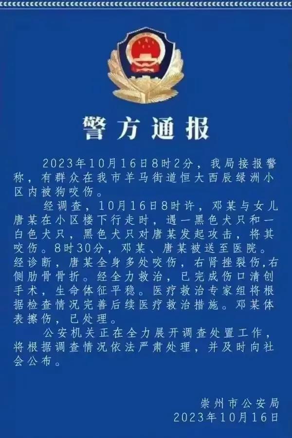 大快人心！成都黑犬撕咬女童事件的狗主人被采取刑事强制措施！
终究他还是迫不得已现