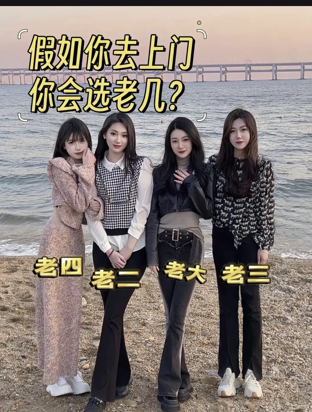 村里介绍对象，老四可爱要18万，老三耐看要20，老大有气质要22，老二持家要19