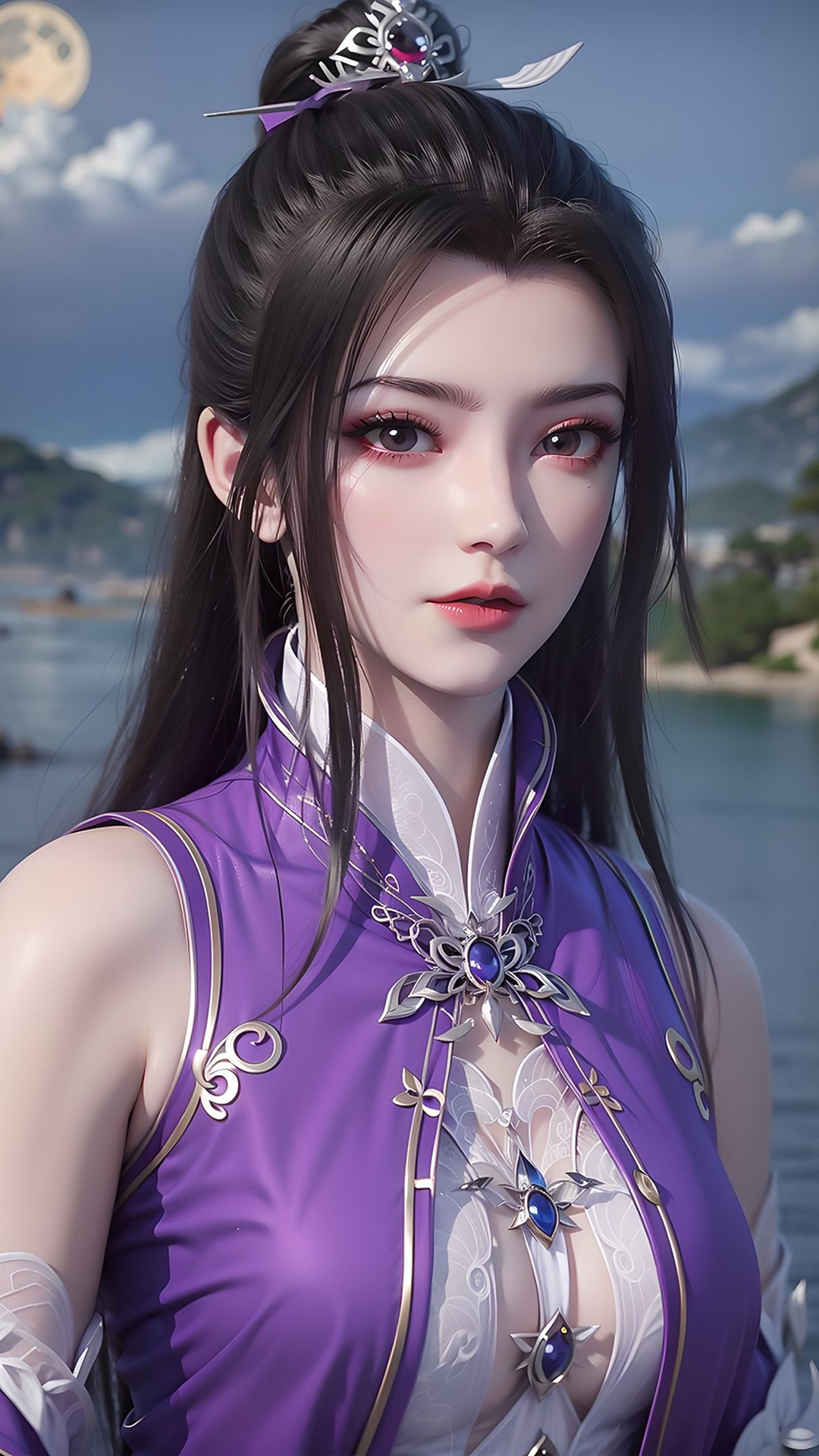 国漫女神｜《仙逆》柳眉AI超高清手机壁纸：作为王林得到的第一个女人，柳眉为了报复