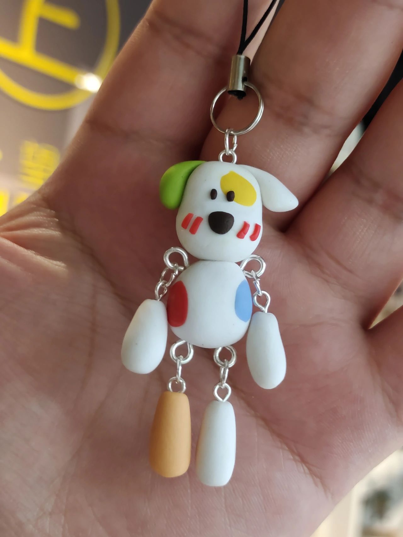 自制软陶狗狗挂件#软陶作品#