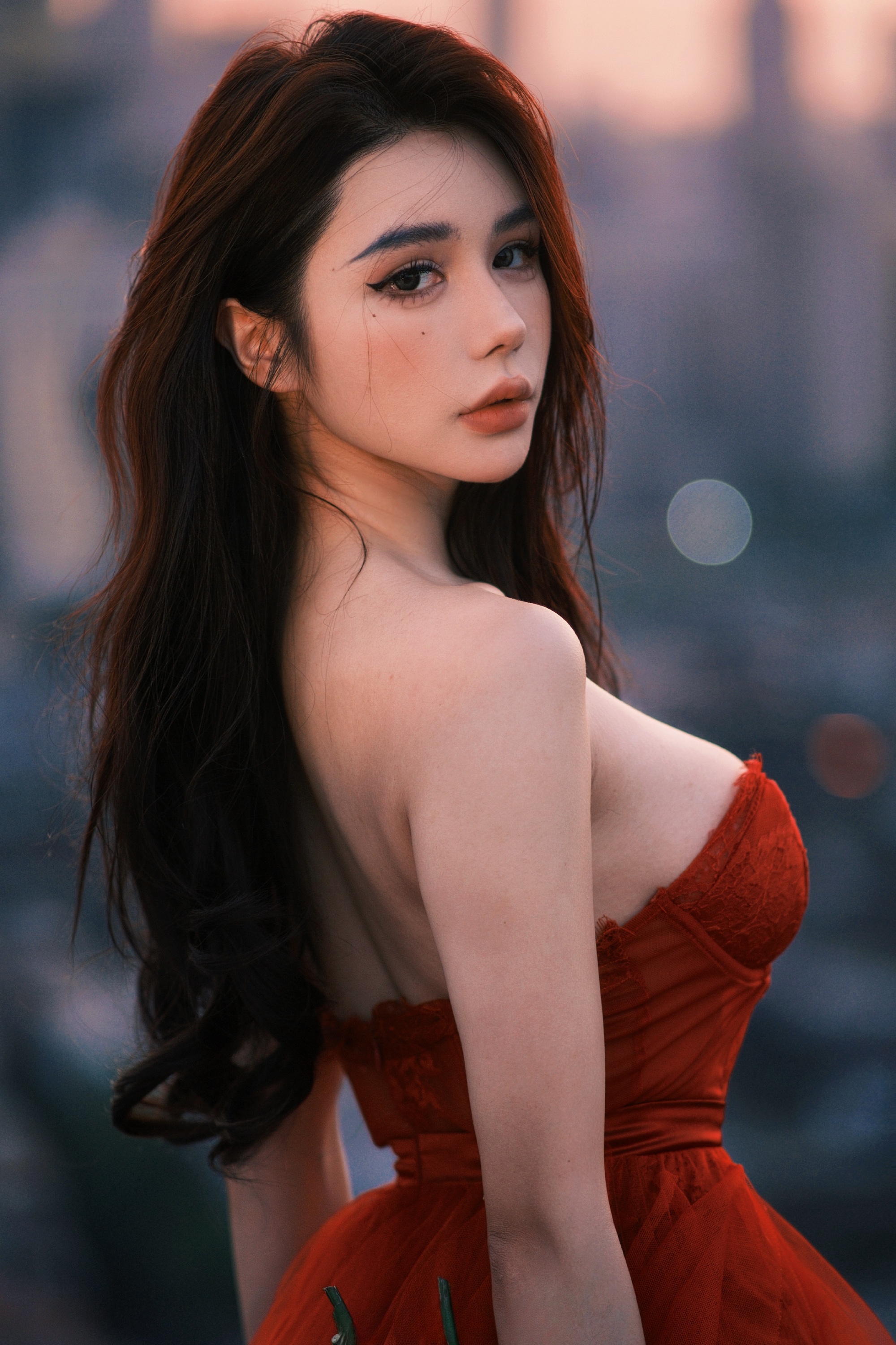 红裙玫瑰 妩媚性感