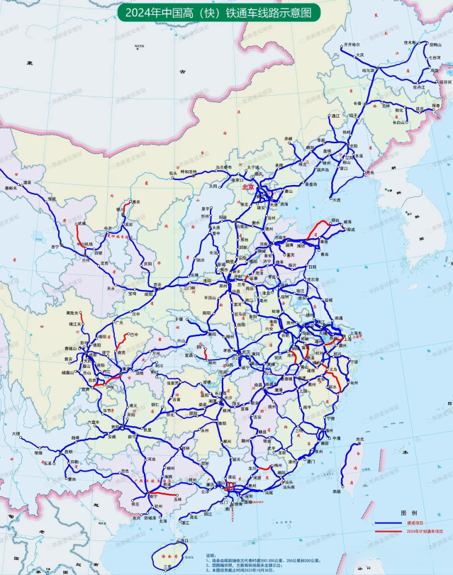 2024/2025/2026年计划竣工开通的铁路，就是这些，其中绝大部分是高速铁