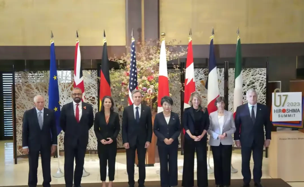 G7外长会8日在东京结束，发表联合声明：
1.谴责哈马斯恐怖袭击，再次呼吁哈马斯
