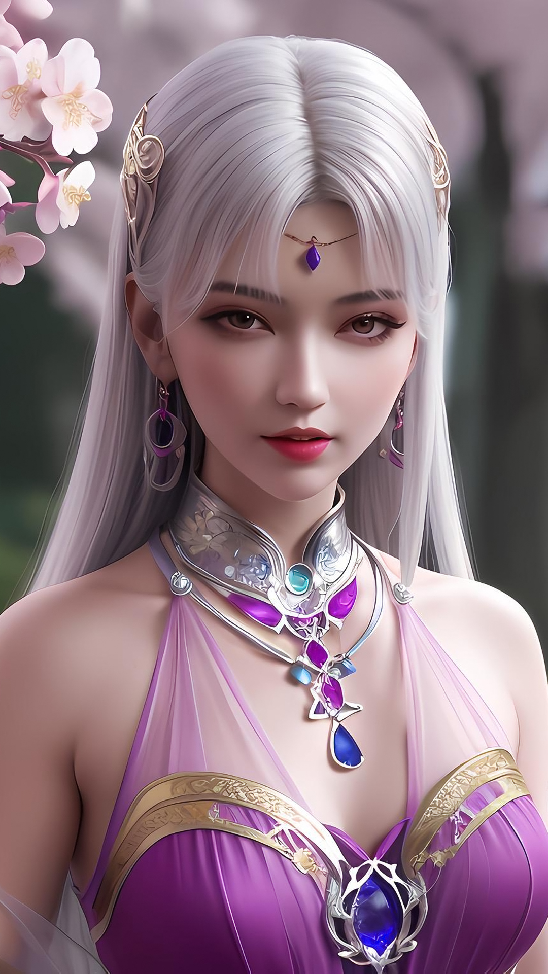 国漫女神小医仙AI手机壁纸：厄难劫，白衣缘，挽尽繁花唤红颜！