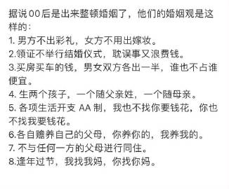 #离婚了彩礼还不还#现在年轻人的结婚观点，你们同意哪几点？