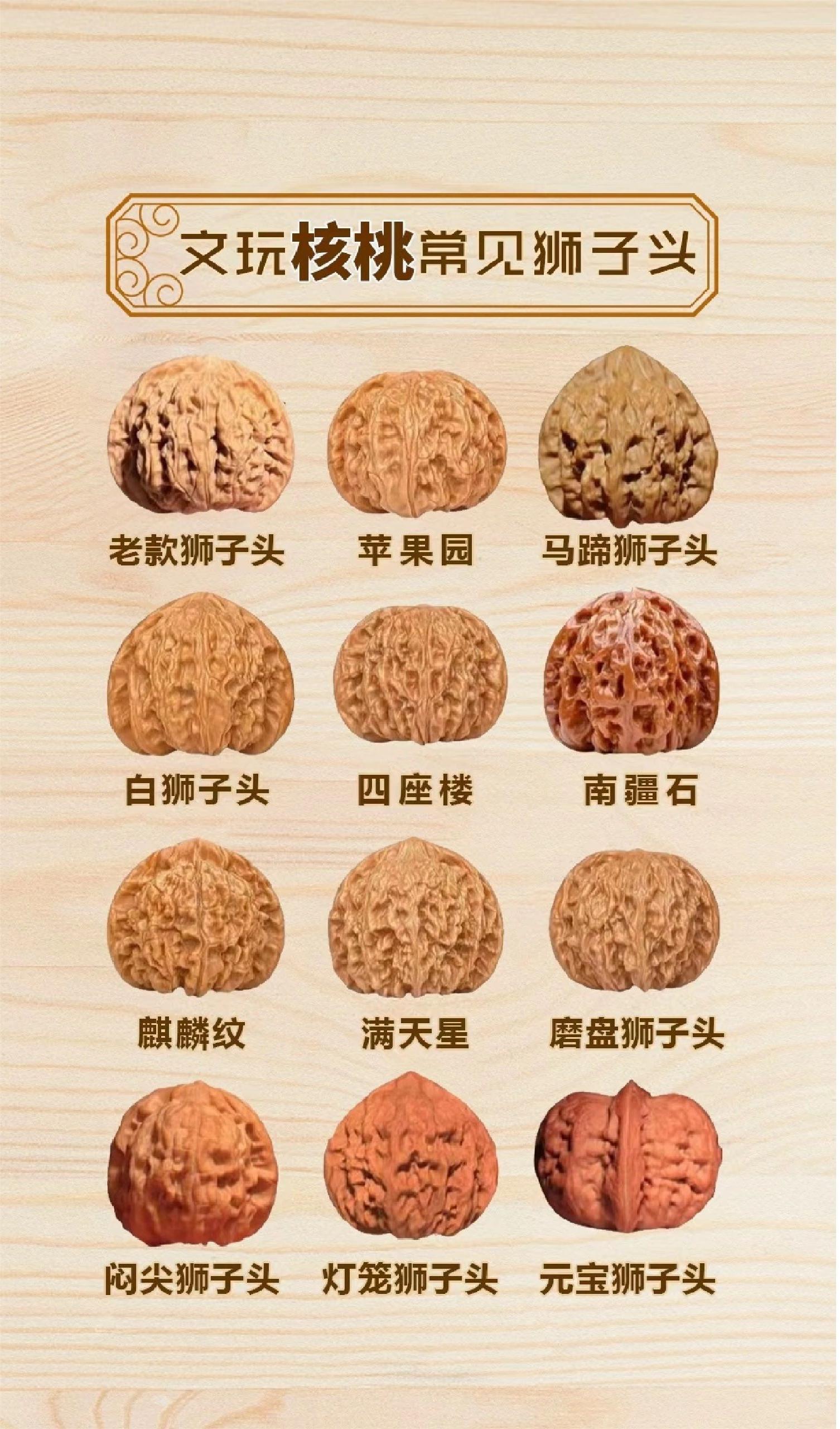 核桃文玩狮子头的分类