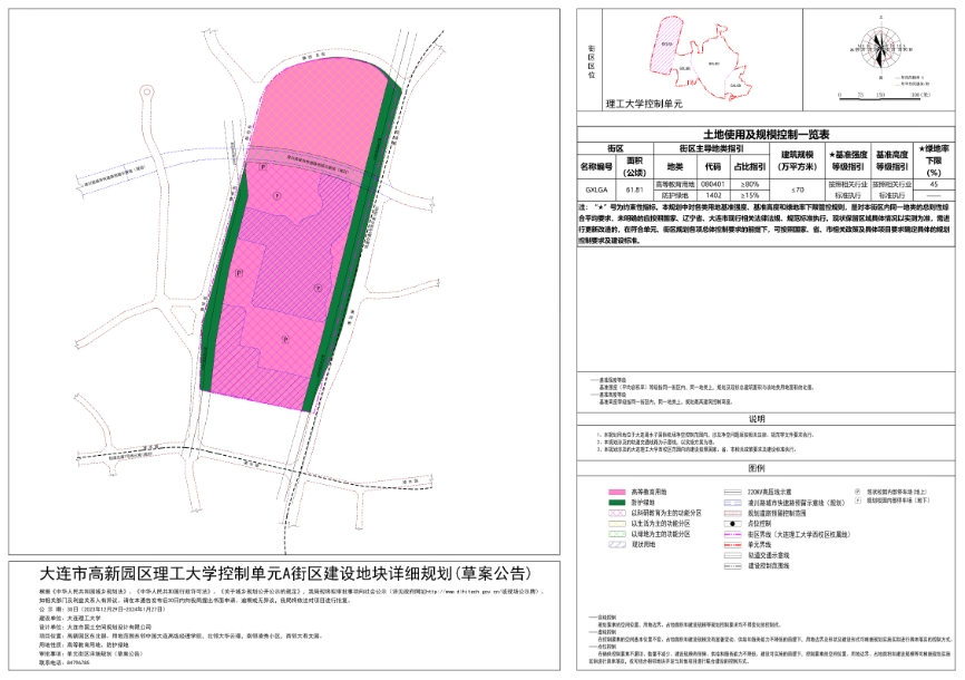 大连高新园区一街区规划草案公布