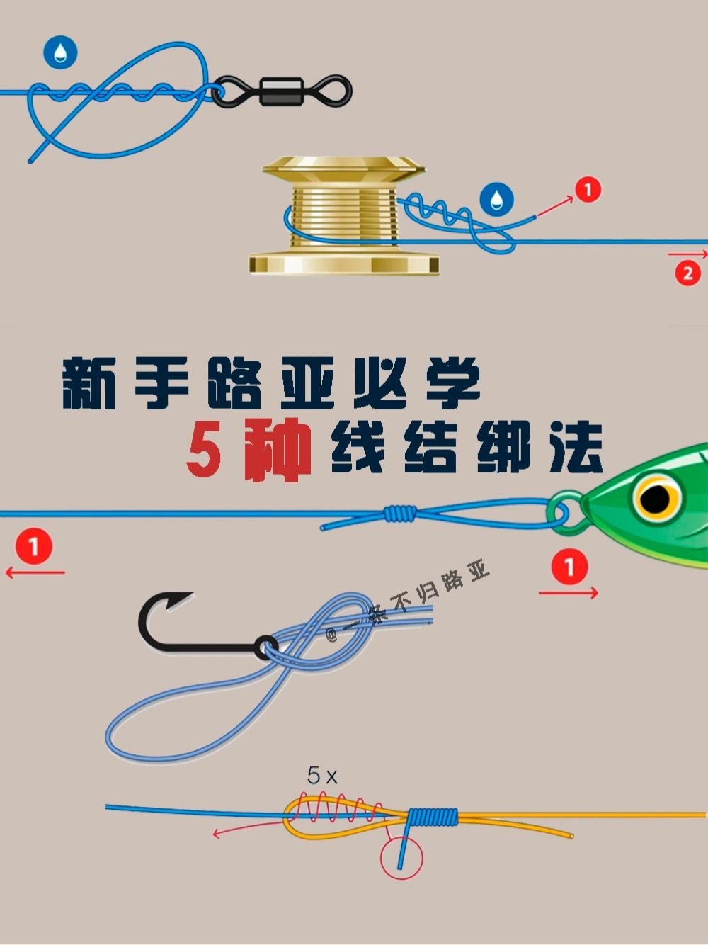 我的钓鱼日记｜路亚绑法全套图解