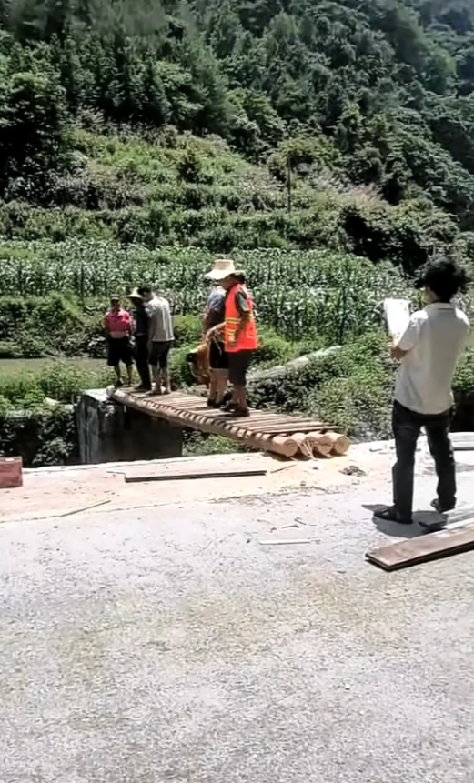 出资为村里面建了条木板桥，经过了三天的努力，今天终于竣工了，杀鸡宰鸭喝俩杯庆祝一