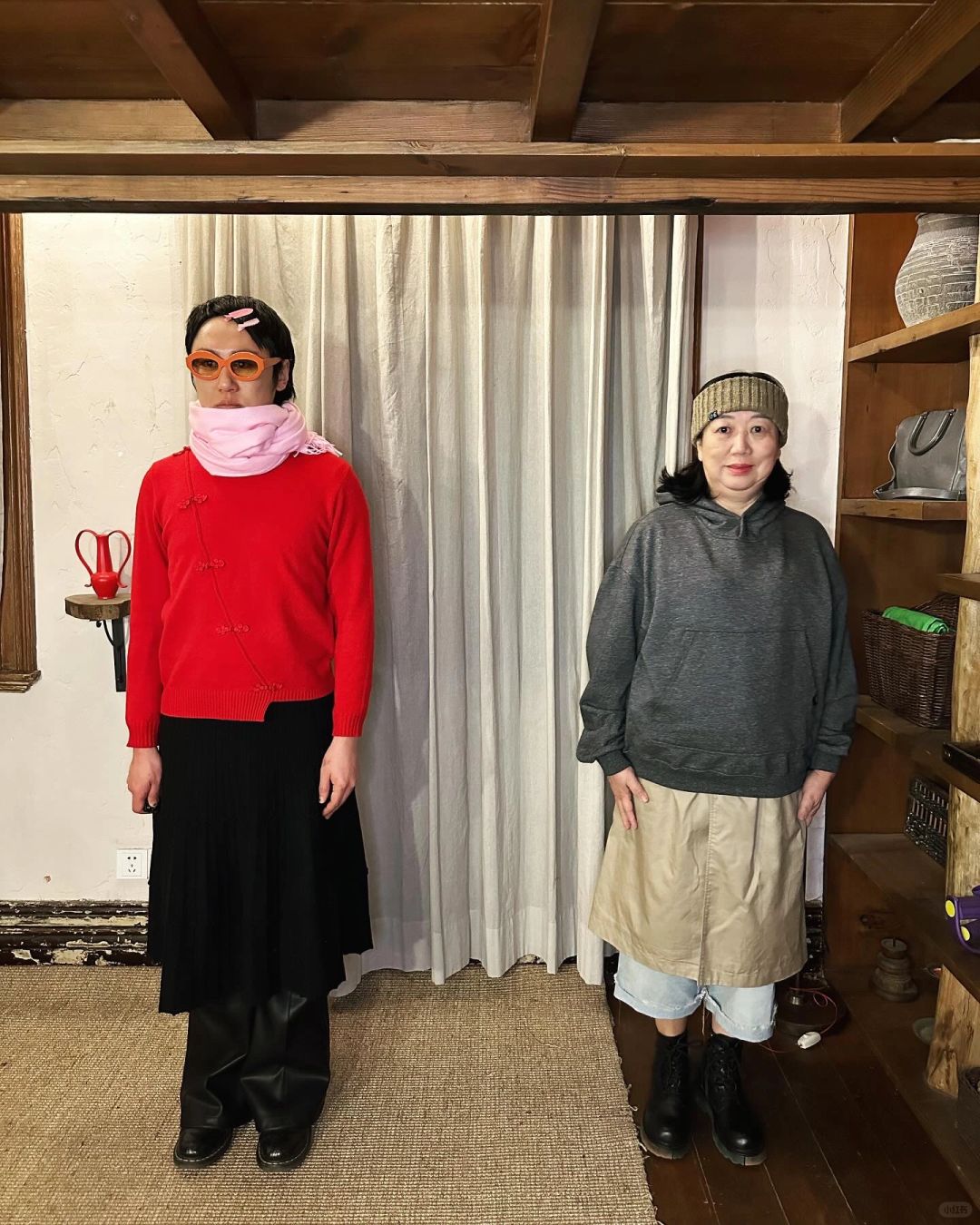 和老妈换衣服穿
换了一下 觉得不难看