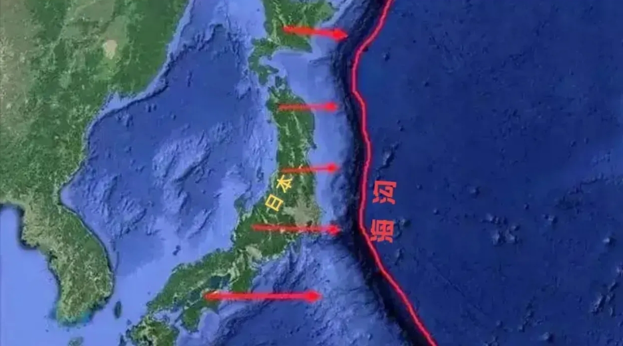 如果日本岛滑入8000米的海沟，这一巨大能量的突然释放，整个东亚沿海和远东地区都