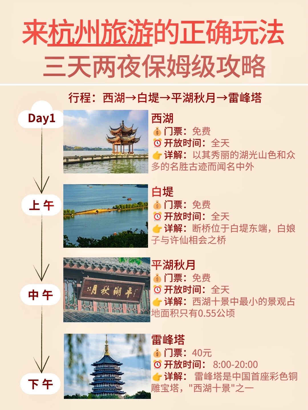 杭州三天两晚实用游玩攻略 熬夜整理