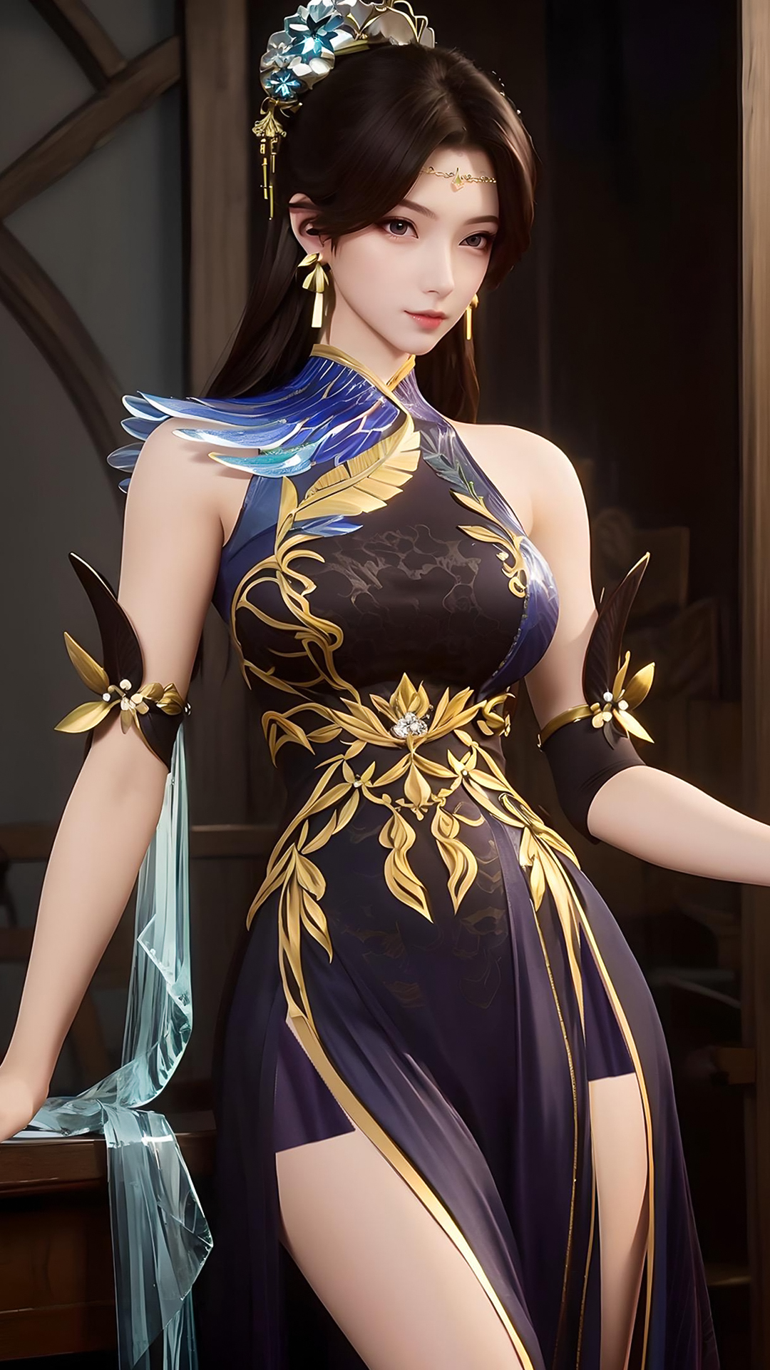 国漫女神AI绘画｜《万古狂帝》柳妃4K高清无水印手机壁纸：风情万种，美貌绝伦！