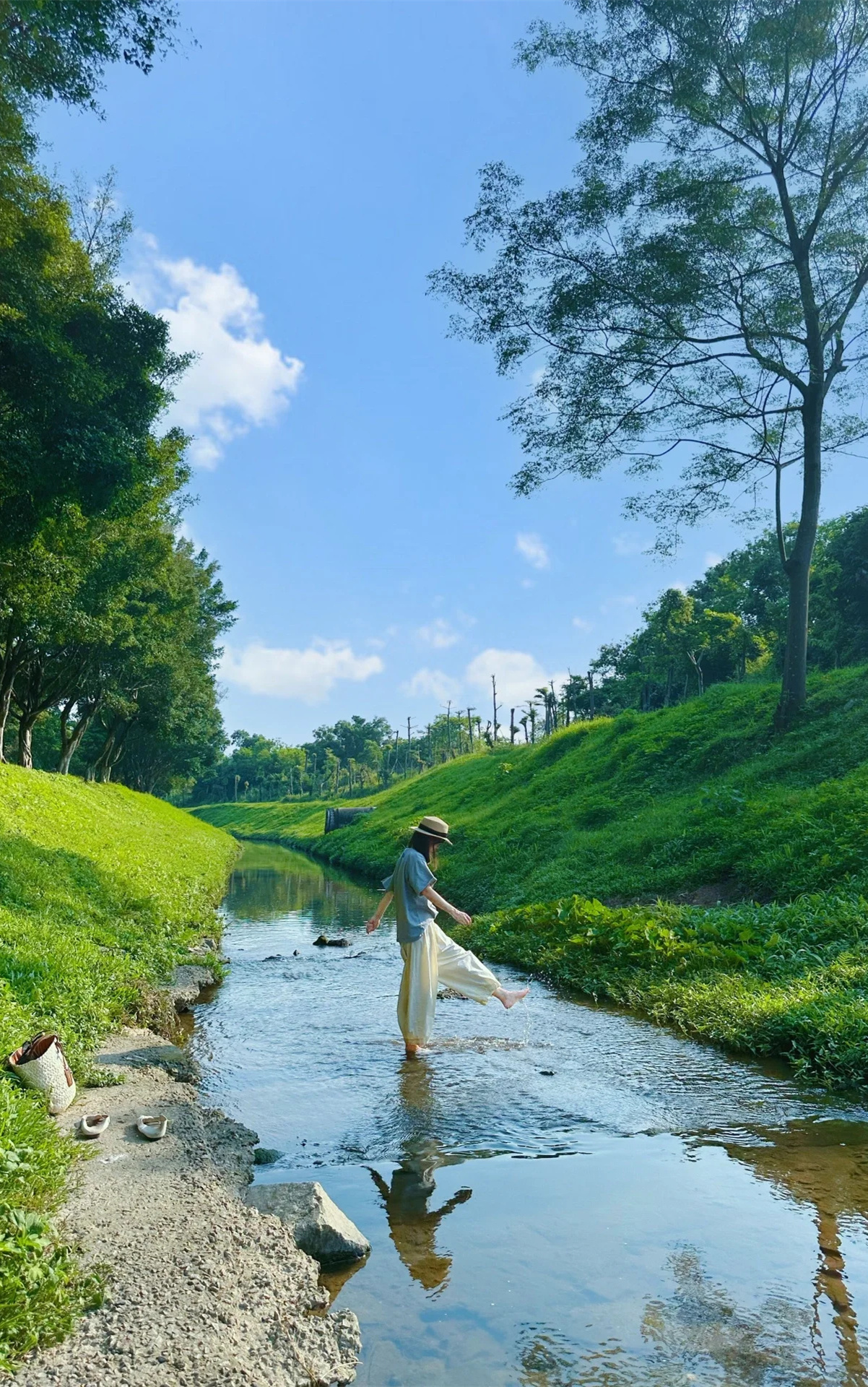 天河这条小溪好美啊‼️抓鱼露营玩水