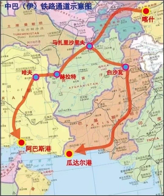 美国被吸引到中东遭火箭炮导弹无人机攻击。这边，巴基斯坦、阿富汗和乌兹别克斯坦已经