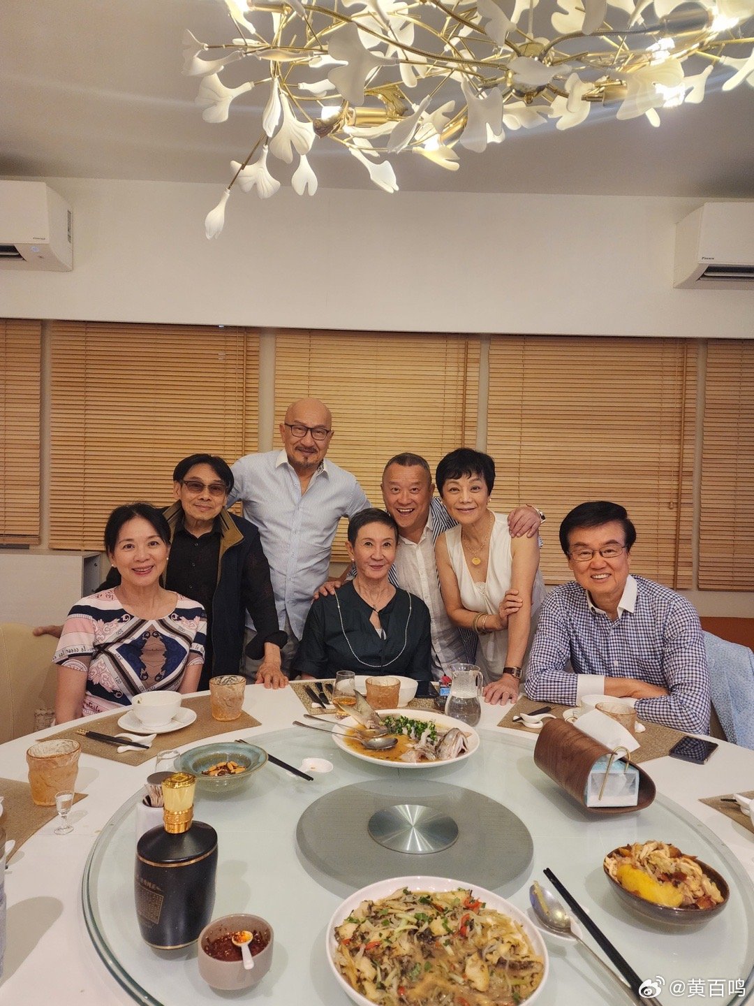 新艺城之友聚会，太难得了。

从左到右：郑文雅、泰迪罗宾、麦嘉、施南生、曾志伟、